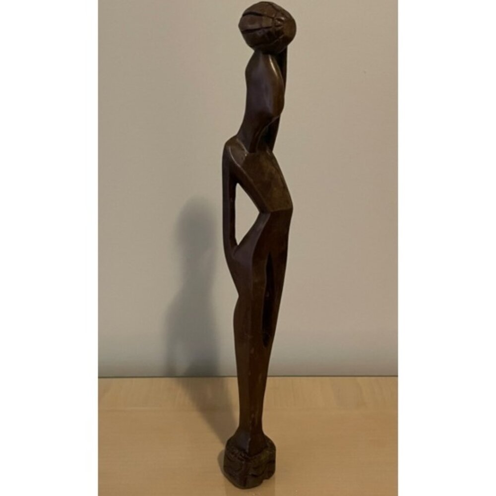 Figurine - Abstract Carved Female Tribal Wooden Figurine